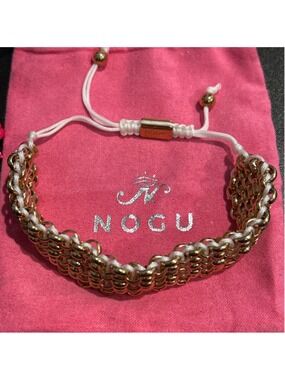 Nogu Tree Sloth Links | Deluxe Kismet Bracelet | White x Rose Gold